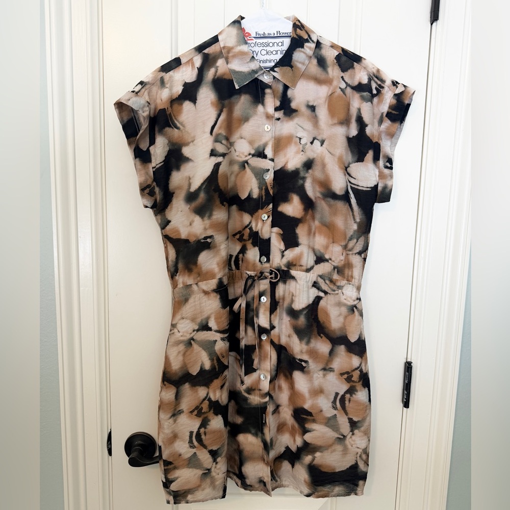 Cloth & Stone Black and Tan Floral Mini Dress